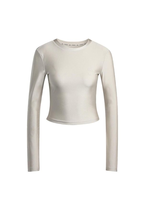 Adidas - Koszulka Workout Essentials Long-Sleeve Shine. Kolor: beżowy. Długość rękawa: długi rękaw. Długość: długie. Sport: fitness