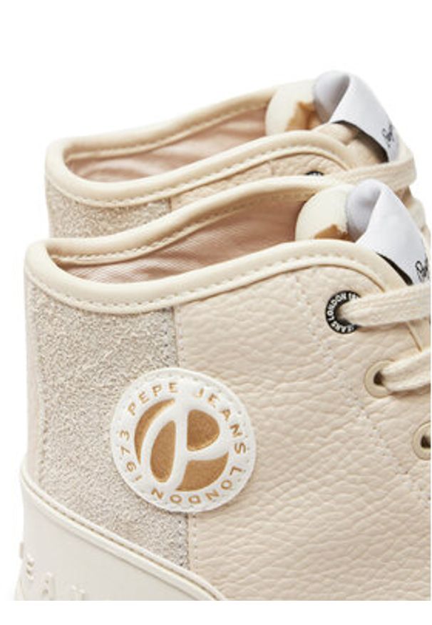 Pepe Jeans Trampki PLS31576 Écru. Materiał: skóra