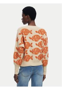 Desigual Kardigan Carter 25WWJF22 Beżowy Relaxed Fit. Kolor: beżowy. Materiał: syntetyk #4