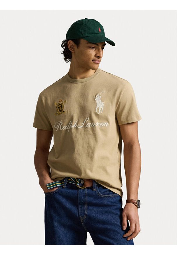 Polo Ralph Lauren T-Shirt 710B20010003 Beżowy Regular Fit. Typ kołnierza: polo. Kolor: beżowy. Materiał: bawełna