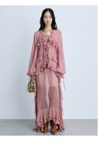 mango - Mango Sukienka letnia Royal 77094795 Różowy Loose Fit. Kolor: różowy. Materiał: wiskoza. Sezon: lato #5