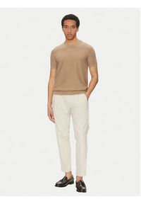 JOOP! Jeans Sweter 15 JJK-14Simoro 30045813 Beżowy Modern Fit. Kolor: beżowy. Materiał: bawełna