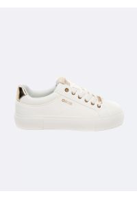 Big-Star - Sneakersy damskie ze skóry ekologicznej białe NN274A851 101. Kolor: biały. Materiał: skóra ekologiczna