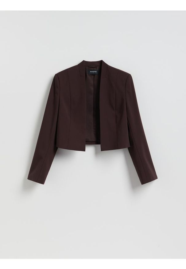 Reserved - Krótka marynarka - brązowy. Kolor: brązowy. Materiał: tkanina, wiskoza. Długość: krótkie