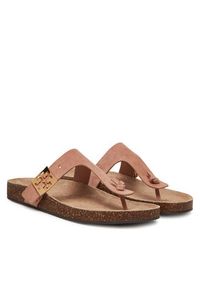 Tory Burch Japonki 150910 Beżowy. Kolor: beżowy. Materiał: zamsz, skóra #4