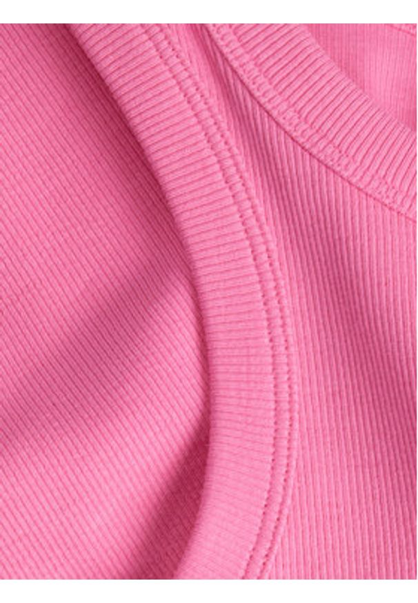 JJXX Top 12224661 Różowy Rib Fit. Kolor: różowy. Materiał: bawełna