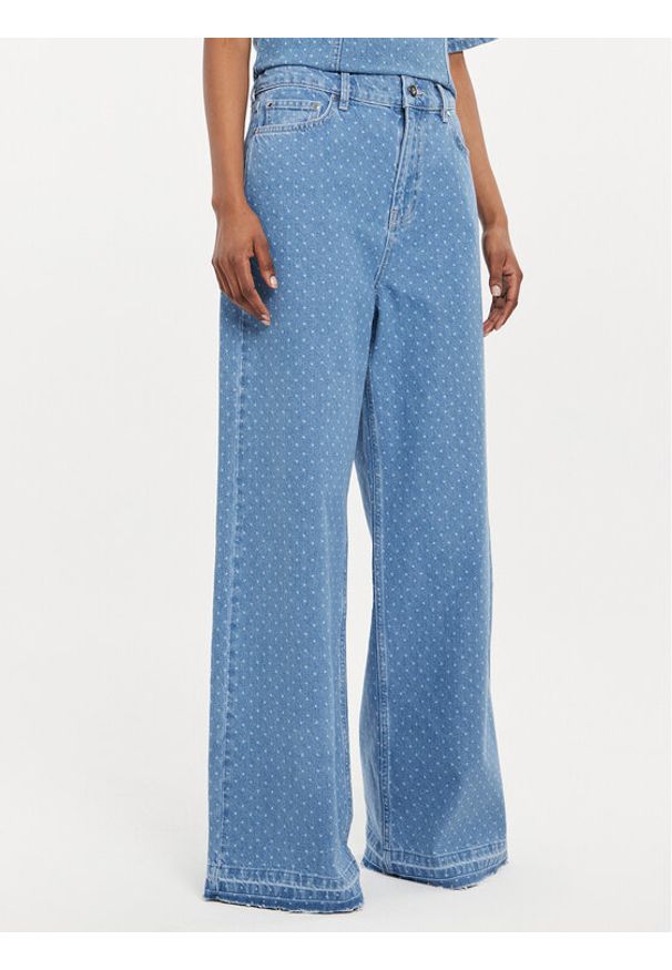 Custommade Jeansy Oteca Dots 999449608 Niebieski Wide Leg. Kolor: niebieski