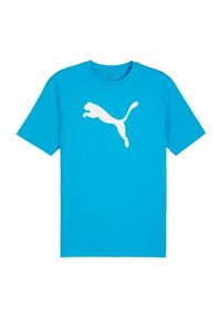 Puma - Jersey Męska Logo Z Bawełny Team Rise. Kolor: niebieski. Materiał: jersey, bawełna. Sport: turystyka piesza