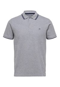 Selected Homme Polo 16087840 Szary Regular Fit. Typ kołnierza: polo. Kolor: szary. Materiał: bawełna #4