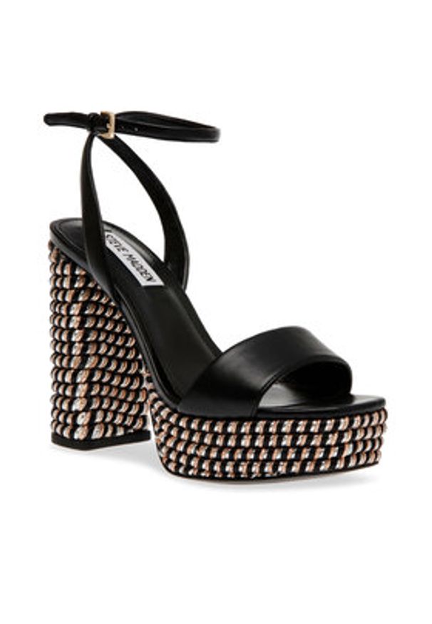 Steve Madden Sandały La verne Sandal SM11002976-02002-001 Czarny. Kolor: czarny. Materiał: skóra