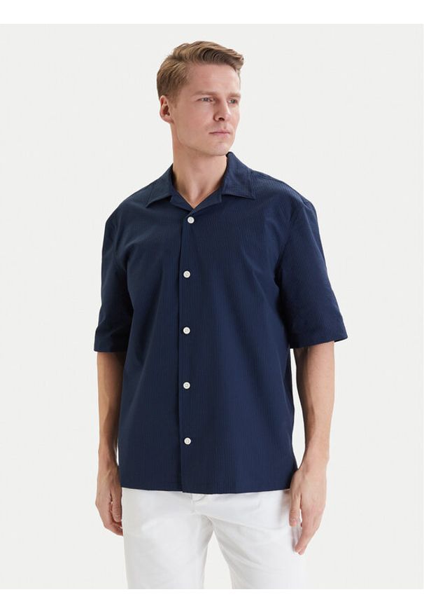 TOMMY HILFIGER - Tommy Hilfiger Koszula MW0MW42645 Granatowy Regular Fit. Kolor: niebieski. Materiał: syntetyk