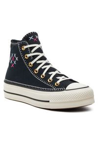 Converse Trampki Chuck Taylor All Star Lift Crafted Stitching Platform A08731C Czarny. Kolor: czarny. Obcas: na platformie #5