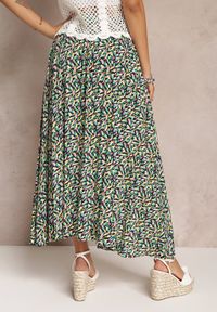 Renee - Zielona Kwiecista Spódnica Maxi z Wiskozy z Gumką w Pasie Nylan. Kolor: zielony. Materiał: wiskoza. Wzór: kwiaty. Sezon: lato #3