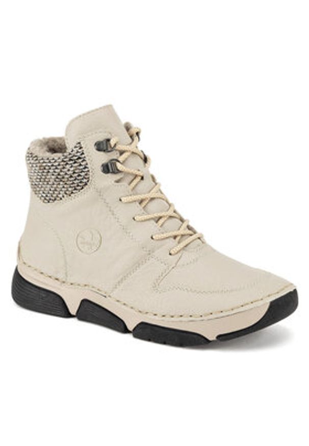 Rieker Trzewiki 45955-60 Beżowy. Kolor: beżowy. Materiał: materiał