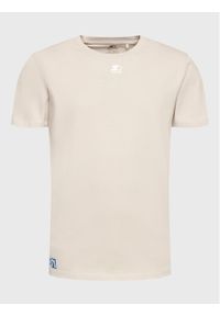 Starter T-Shirt SMN-316-122 Beżowy Regular Fit. Kolor: beżowy. Materiał: bawełna