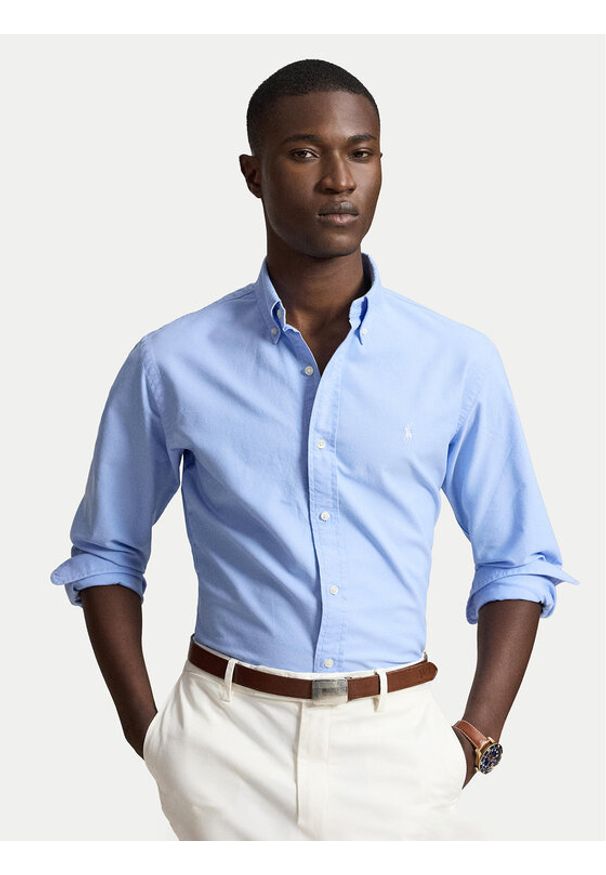 Polo Ralph Lauren Koszula 710805564517 Niebieski jasny Regular Fit. Typ kołnierza: polo. Kolor: niebieski. Materiał: bawełna