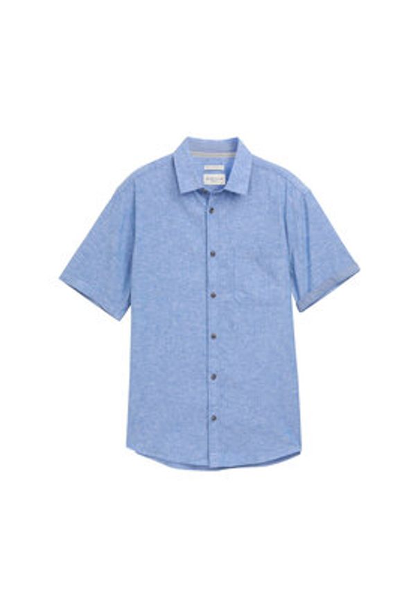 Tom Tailor Koszula 1045098 Niebieski Regular Fit. Kolor: niebieski. Materiał: bawełna