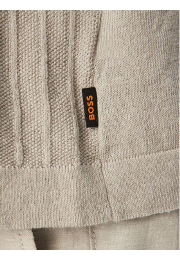 BOSS Koszula Amicino 50558725 Beżowy Regular Fit. Kolor: beżowy. Materiał: bawełna