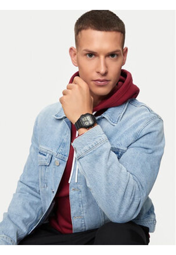 Casio Zegarek AE-1200WH-1AVEF Czarny. Kolor: czarny. Materiał: syntetyk