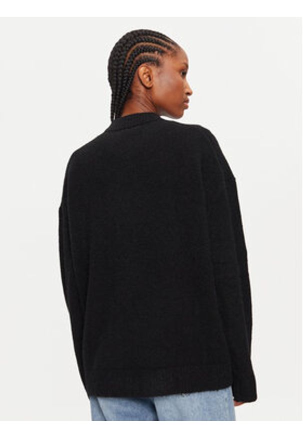 Calvin Klein Sweter Textured Loose Sweater J20J224636 Czarny Regular Fit. Kolor: czarny. Materiał: syntetyk