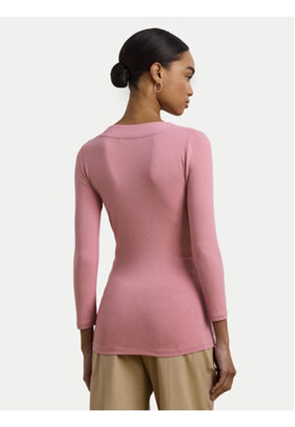 Lauren Ralph Lauren - LAUREN RALPH LAUREN Bluzka 200824366027 Różowy Slim Fit. Kolor: różowy. Materiał: wiskoza