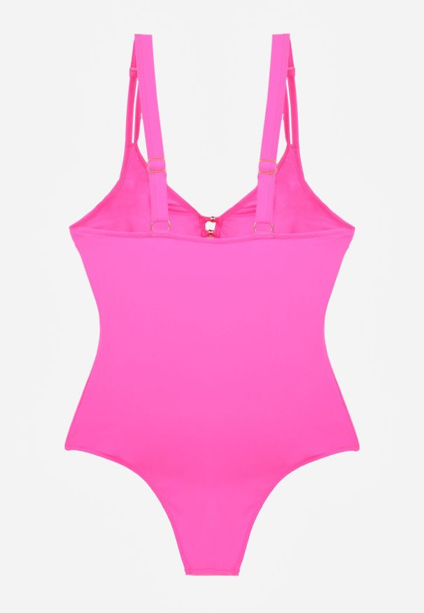 Born2be - Fuksjowy Strój Kąpielowy Ozdobiony Koralikami Rhelea. Kolor: różowy. Wzór: aplikacja