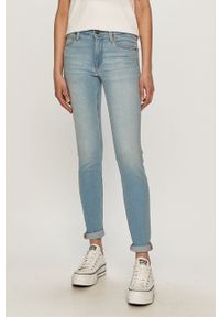 Lee jeansy Scarlett Bleached Azur damskie regular waist. Kolor: niebieski #1