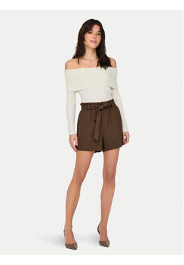 JDY Bluzka Liva 15336133 Écru Regular Fit. Materiał: syntetyk