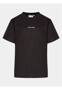 Calvin Klein Curve T-Shirt Inclusive Micro Logo K20K203712 Czarny Regular Fit. Kolor: czarny. Materiał: bawełna #1