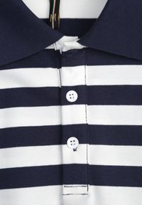 Born2be - Granatowa Koszulka Polo z Bawełny w Poziome Paski Germus. Okazja: na co dzień. Typ kołnierza: polo. Kolor: niebieski. Materiał: bawełna. Wzór: paski. Styl: casual #7