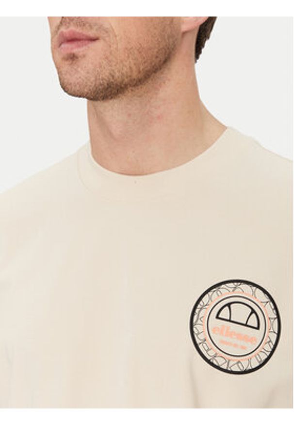 Ellesse T-Shirt Duomo SHZ21889 Beżowy Relaxed Fit. Kolor: beżowy. Materiał: syntetyk