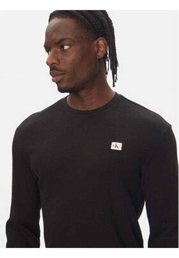 Calvin Klein Jeans Sweter LV040EM217 Czarny Regular Fit. Kolor: czarny. Materiał: syntetyk, bawełna