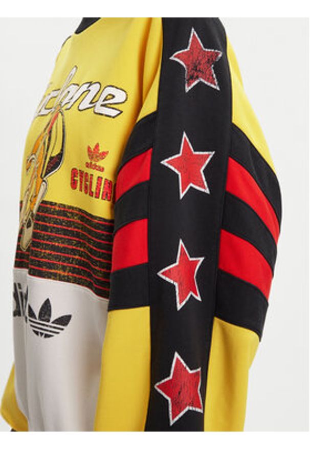 Adidas - adidas Bluza Archive Cycling JW0147 Żółty Oversize. Kolor: żółty. Materiał: bawełna