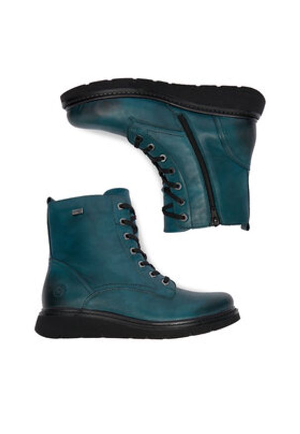 Remonte Trzewiki CEO-D3979-12 Turkusowy. Kolor: turkusowy. Materiał: skóra