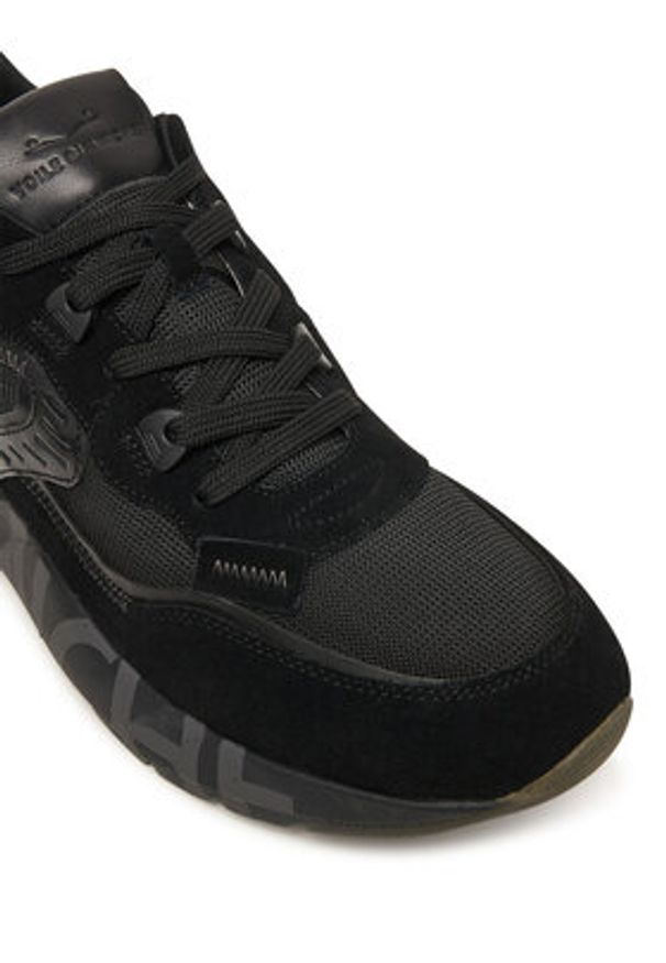Voile Blanche Sneakersy Club01. 2017465-15 Czarny. Kolor: czarny. Materiał: skóra, zamsz