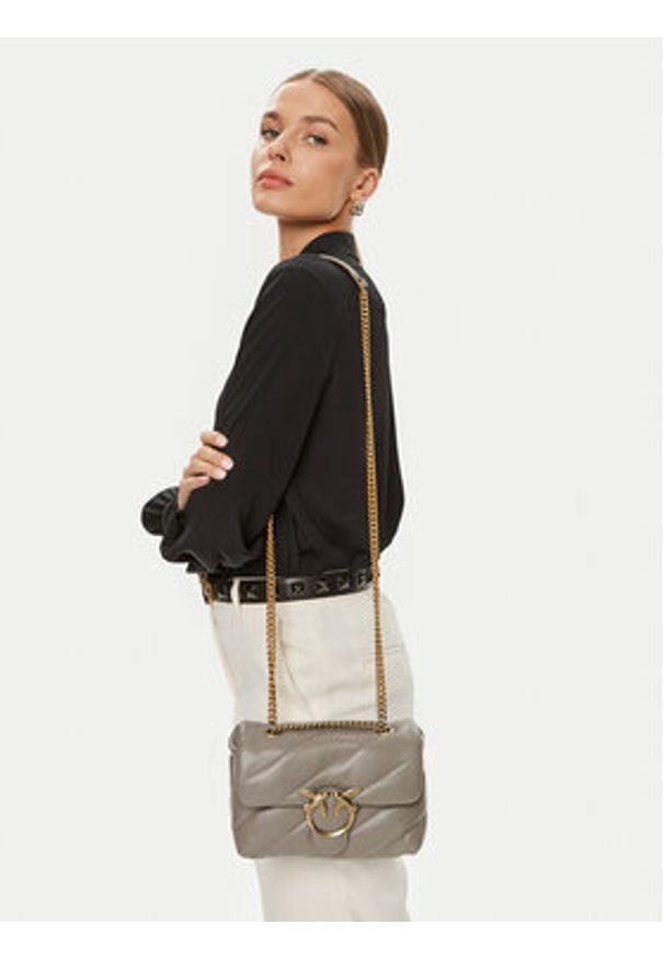 Pinko Torebka Love Mini Puff Cl AI 23-24 PLTT 100039 A0F2 Beżowy. Kolor: beżowy. Materiał: skórzane