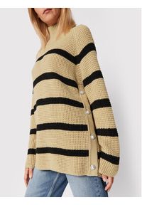 Custommade Sweter Talna Stripes 999212319 Beżowy Relaxed Fit. Kolor: beżowy. Materiał: syntetyk #2