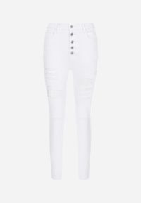 Born2be - Białe Jeansy Skinny na Guziki Arru. Stan: podwyższony. Kolor: biały #2