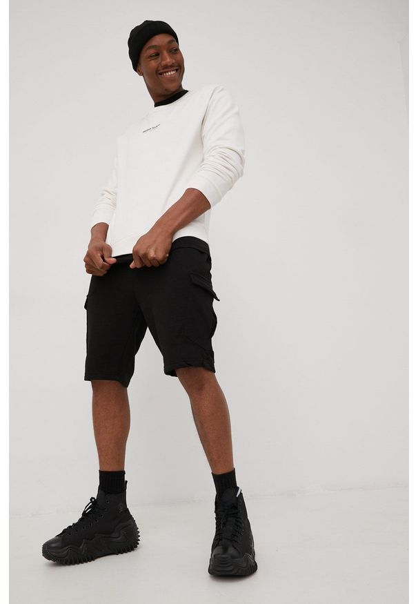 Premium by Jack&Jones bluza bawełniana męska kolor beżowy z nadrukiem. Okazja: na co dzień. Kolor: beżowy. Materiał: bawełna. Wzór: nadruk. Styl: casual