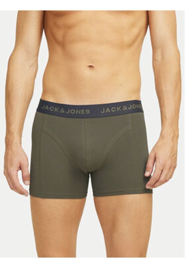 Jack & Jones - Jack&Jones Komplet 3 par bokserek Loui 12267052 Zielony. Kolor: zielony. Materiał: bawełna