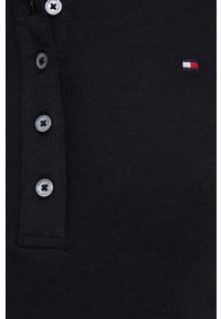 TOMMY HILFIGER - Tommy Hilfiger polo damski kolor czarny. Typ kołnierza: polo. Kolor: czarny. Materiał: bawełna, dzianina. Długość: krótkie #2