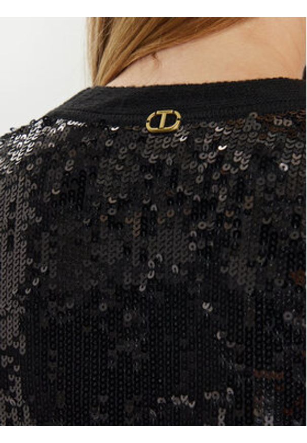 TwinSet - TWINSET Marynarka 242TT3145 Czarny Straight Fit. Kolor: czarny. Materiał: syntetyk