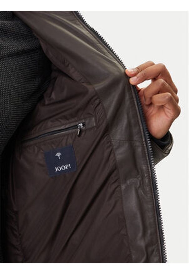 JOOP! Kurtka skórzana 17 Loman 80000852 Brązowy Regular Fit. Kolor: brązowy. Materiał: skóra