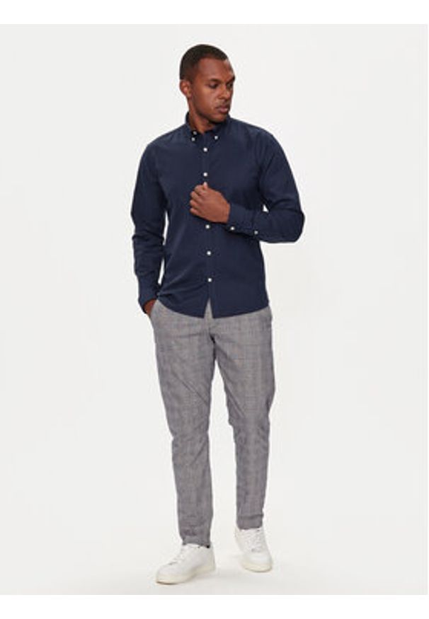 Lindbergh Koszula 30-203174 Granatowy Slim Fit. Kolor: niebieski. Materiał: bawełna