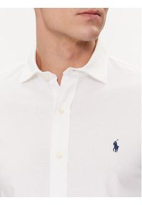 Polo Ralph Lauren Koszula 710899386001 Biały Slim Fit. Typ kołnierza: polo. Kolor: biały. Materiał: bawełna #5
