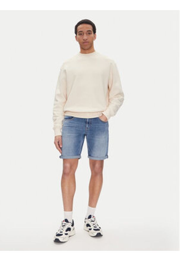 Tommy Jeans Szorty jeansowe Scanton DM0DM20960 Niebieski Slim Fit. Kolor: niebieski. Materiał: bawełna