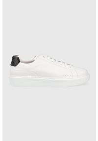 Hugo - HUGO sneakersy skórzane Quiver kolor biały. Nosek buta: okrągły. Zapięcie: sznurówki. Kolor: biały. Materiał: skóra
