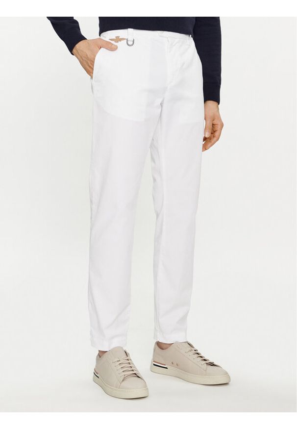 Aeronautica Militare Chinosy 241PA1597CT3293 Biały Regular Fit. Kolor: biały. Materiał: bawełna