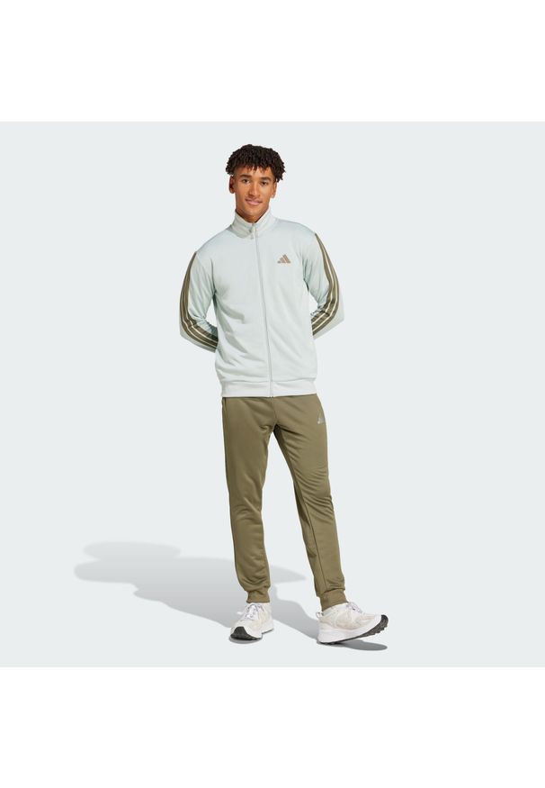 Adidas - Dres Sportswear Basic 3-Stripes French Terry. Kolor: wielokolorowy, beżowy, szary. Materiał: dresówka