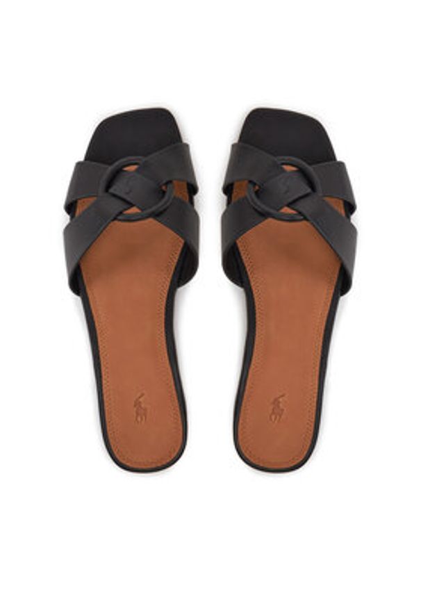 Polo Ralph Lauren Klapki 818955857002 Czarny. Kolor: czarny. Materiał: skóra